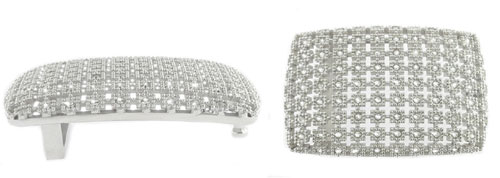 DVA3347-40 mm 3D Structured 925 sterling silver buckle created with Swarovksi elements